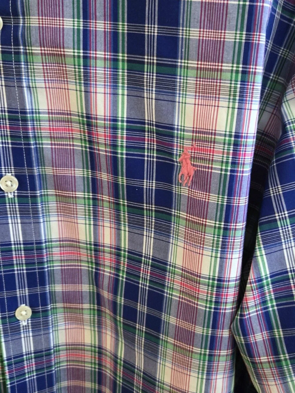 Polo by Ralph Lauren Men’s Blue Plaid Button-Down Shirt Sz XL